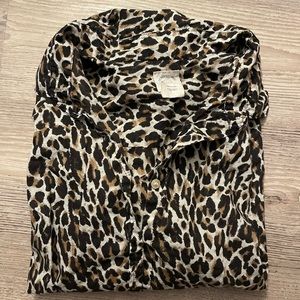 Leopard print button up